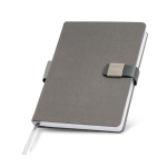 Agenda con vista diaria en español y portugués con cierre magnético A5 color gris claro vista 1