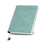 Agenda diaria en español y portugués con funda de tacto de ante A5 color verde suave vista 1