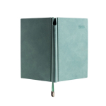 Agenda diaria en español y portugués con funda de tacto de ante A5 color verde suave