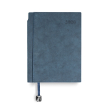 Agenda diaria en español y portugués con funda de tacto de ante A5 color azul marino