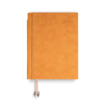 Agenda diaria en español y portugués con funda de tacto de ante A5 color marrón claro
