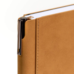 Agenda diaria en español y portugués con funda de tacto de ante A5 color marrón claro