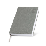 Agenda diaria en español y portugués con cubierta de papel artesanal A5 color gris claro vista 1