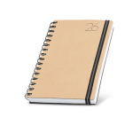 Agenda diaria en español y portugués con funda de piel PU y doble anilla A5 color beige vista 1