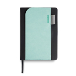 Agenda diaria en español y portugués con soporte para bolígrafo A5 color verde claro