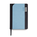 Agenda diaria en español y portugués con soporte para bolígrafo A5 color azul claro