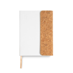 Agenda diaria en español y portugués con solapa de corcho A5 color blanco