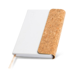 Agenda diaria en español y portugués con solapa de corcho A5 color blanco vista 1