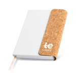 Agenda diaria en español y portugués con solapa de corcho A5 vista con logo impreso