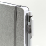 Agenda diaria en español y portugués con funda de lino y corcho A5 color gris claro