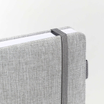 Agenda diaria en español y portugués con funda de lino y corcho A5 color gris claro