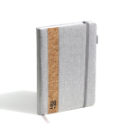 Agenda diaria en español y portugués con funda de lino y corcho A5 color gris claro