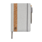 Agenda diaria en español y portugués con funda de lino y corcho A5 color gris claro