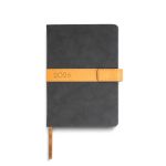 Agenda de vista diaria en español y portugués con tapa nubuck A5 color negro vista 11