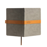 Agenda de vista diaria en español y portugués con tapa nubuck A5 color gris oscuro