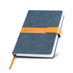 Agenda de vista diaria en español y portugués con tapa nubuck A5 color azul marino vista 1