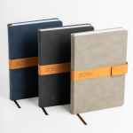 Agenda de vista diaria en español y portugués con tapa nubuck A5 vista 1