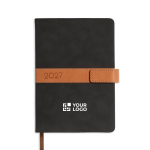 Agenda de vista diaria en español y portugués con tapa nubuck A5 vista de impresión