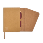 Agenda diaria en español y portugués con tapa de kraft y corcho A5 color marrón claro