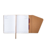 Agenda diaria en español y portugués con tapa de kraft y corcho A5 color marrón claro