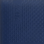 Agenda diaria cinta plateada español y portugués y cubierta de PU A5 color azul marino