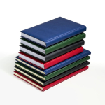 Agenda diaria cinta plateada español y portugués y cubierta de PU A5 color azul marino