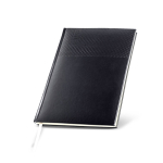 Agenda vista semanal español y portugués y páginas de papel marfil A5 color negro vista 1