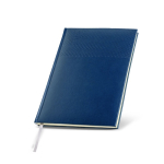 Agenda vista semanal español y portugués y páginas de papel marfil A5 color azul marino vista 1