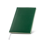 Agenda vista semanal español y portugués y páginas de papel marfil A5 color verde oscuro vista 1