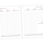 Agenda vista semanal español y portugués y páginas de papel marfil A5