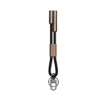 Llavero cargador de nylon reciclado 2 en 1 con USB-C y Lightning 60W color negro vista 11