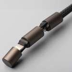 Llavero cargador de nylon reciclado 2 en 1 con USB-C y Lightning 60W