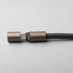 Llavero cargador de nylon reciclado 2 en 1 con USB-C y Lightning 60W vista 1