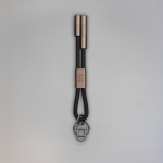 Llavero cargador de nylon reciclado 2 en 1 con USB-C y Lightning 60W vista con logo impreso
