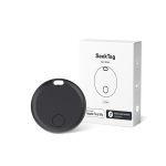 Localizador de plástico con bluetooth compatible con Apple y Android color negro vista en caja