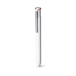 Bolígrafo multifunción de aluminio reciclado mate y tinta de 4 colores color blanco vista 1