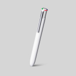 Bolígrafo multifunción de aluminio reciclado mate y tinta de 4 colores color blanco vista 2