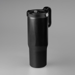 Vaso térmico de acero inoxidable reciclado con pajita abatible 900ml color negro vista 11