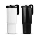 Vaso térmico de acero inoxidable reciclado con pajita abatible 900ml vista con varios colores