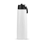 Vaso térmico eco de acero inoxidable reciclado con asa y pajita 1L color blanco