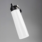 Vaso térmico eco de acero inoxidable reciclado con asa y pajita 1L color blanco vista 1