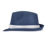 Sombrero personalizable de poliéster en varios colores brillantes color azul oscuro tercera vista