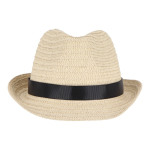 Sombrero personalizable de paja con cinta en varios colores color negro segunda vista