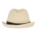 Sombrero personalizable de paja con cinta en varios colores color negro tercera vista