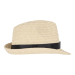 Sombrero personalizable de paja con cinta en varios colores color negro quinta vista