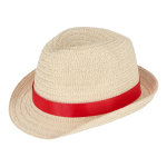 Sombrero personalizable de paja con cinta en varios colores color rojo