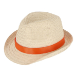 Sombrero personalizable de paja con cinta en varios colores color naranja