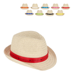 Sombrero personalizable de paja con cinta en varios colores