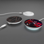 Cargador blanco circular con indicador LED en la base 15W color blanco sexta vista