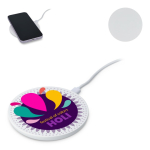 Cargador blanco circular con indicador LED en la base 15W